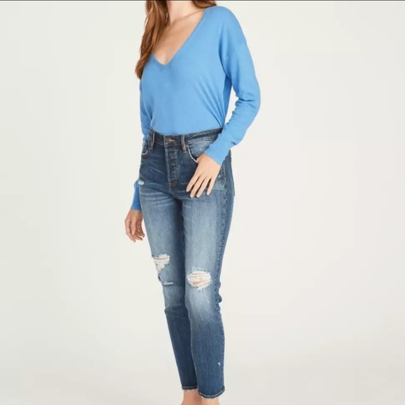 Vigoss Frankie Slim Straight Jeans Womens Casual Dark Wash Casual Pants Size 31 - Picture 3 of 4